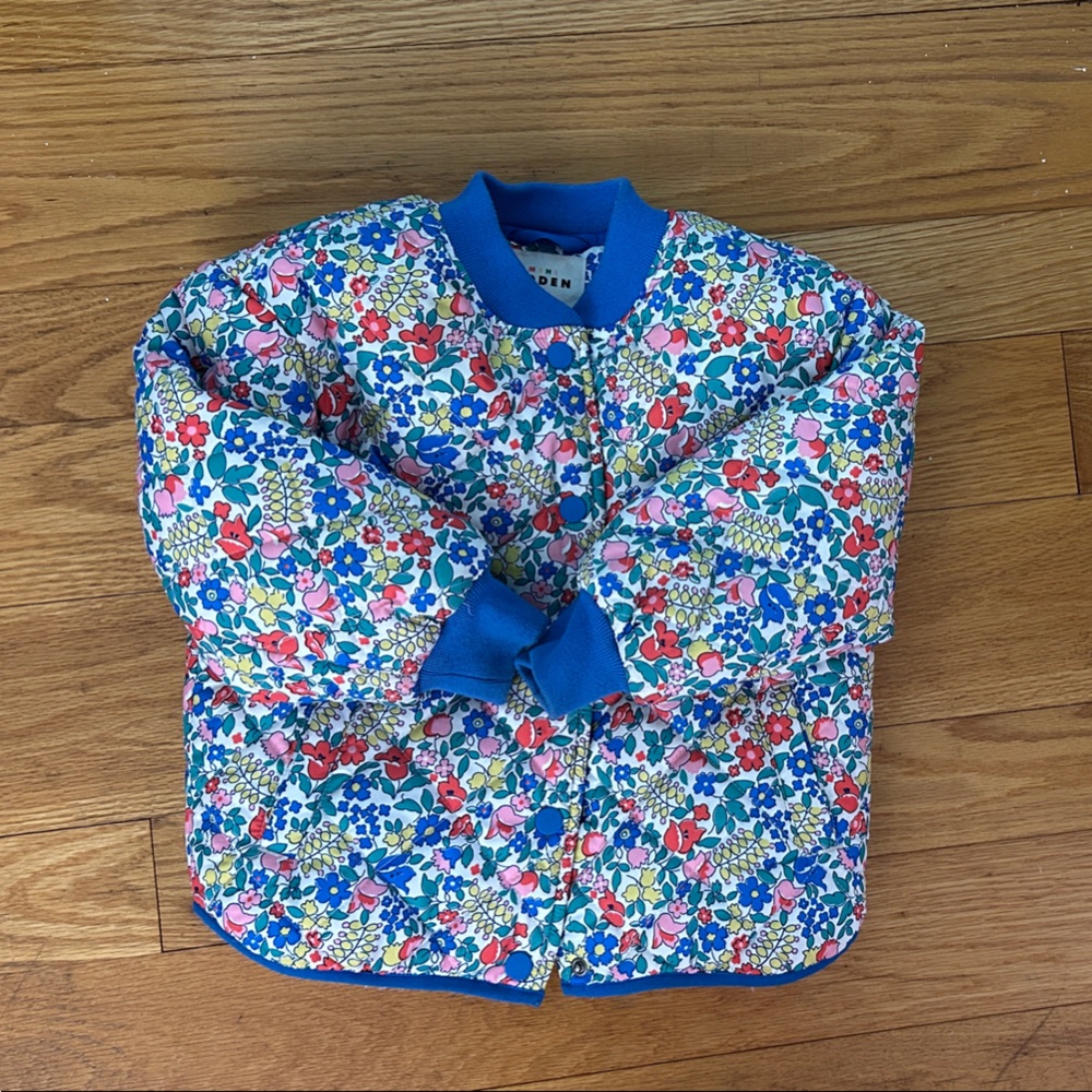 Mini Boden Floral Kids Jacket - Blue, Red, Pink, Green